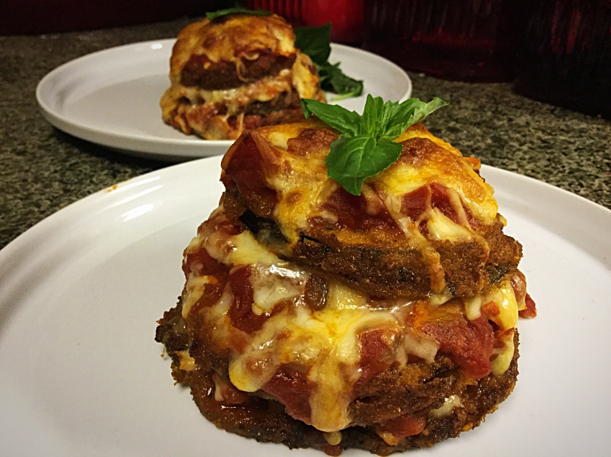 Tricked Out Eggplant Parmesan Towers!